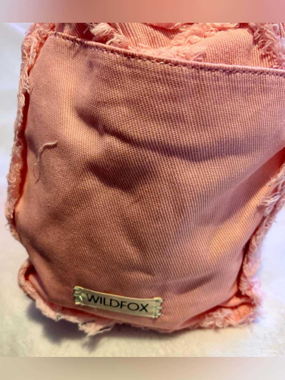 Wildfox Pink Frayed Canvas Tote - Picture 3 of 4